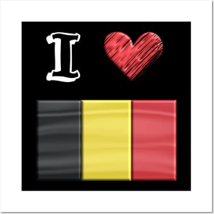 I love Flag from Belgien Posters and Art